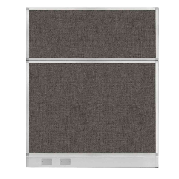 Hush Panel Configurable Cubicle Partition 5' x 6' Mocha Fabric W/ Cable Channel